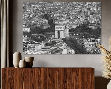 De Arc de Triomphe in Parijs vanaf de Eiffeltoren van MS Fotografie | Marc van der Stelt