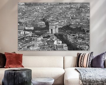 De Arc de Triomphe in Parijs vanaf de Eiffeltoren van MS Fotografie | Marc van der Stelt