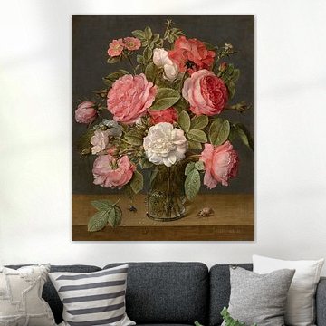 Rosen in einer Glasvase, Jacob van Hulsdonck