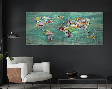 World Art Map Green van Atelier Paint-Ing