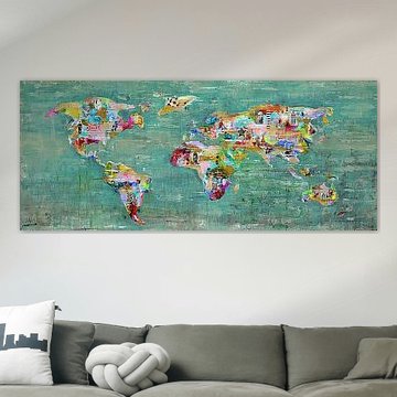 Carte d'art mondial verte sur l'Atelier Paint-Ing