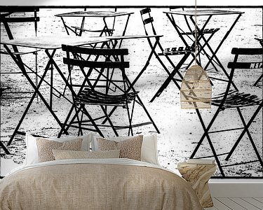 Voorbeeld van het werk in een kamer