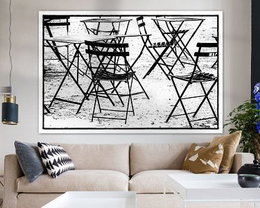 Voorbeeld van het werk in een kamer