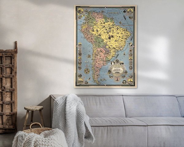 Historische kaart van Zuid-Amerika