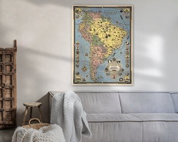 Historische kaart van Zuid-Amerika van World Maps