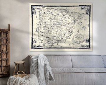  Spanje en Portugal, picturaal weergegeven van World Maps