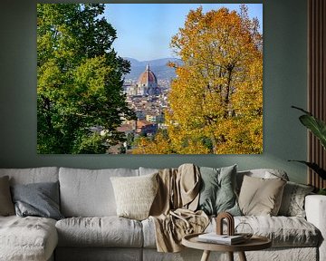 Blick auf den Dom von Florenz mit Herbstfarben