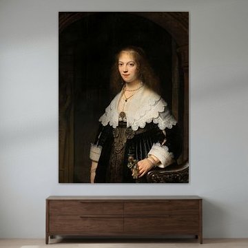 Portret van een vrouw, mogelijk Maria Trip, Rembrandt