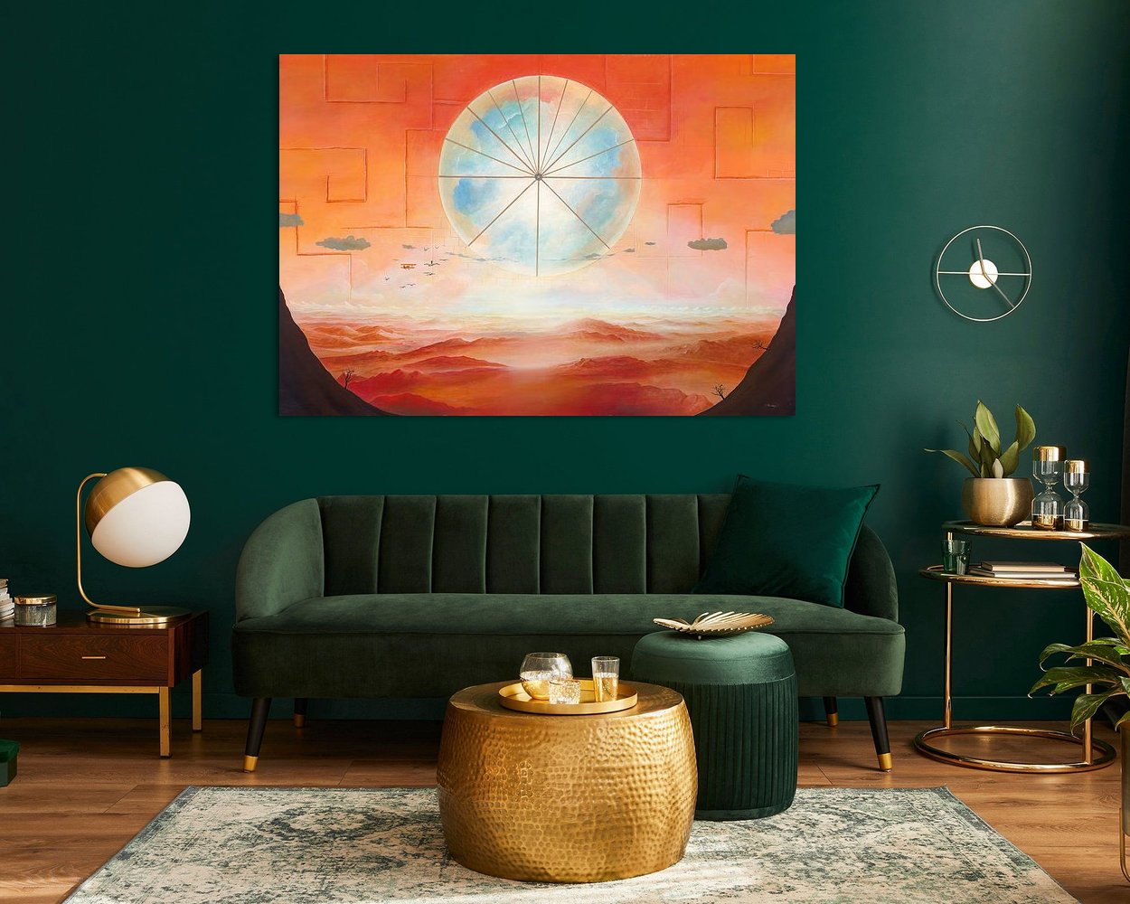 Voorbeeld van het werk in een kamer