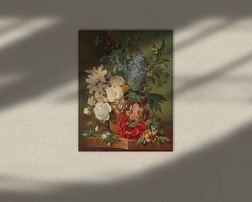 Blumen in einer Terrakotta-Vase, Albertus Jonas Brandt