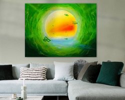 Voorbeeld van het werk in een kamer
