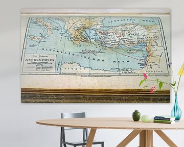 Oude Landkaart in Boek van World Maps