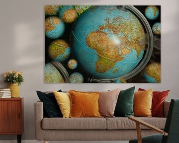 Globes Multiples sur World Maps