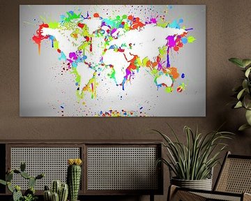 Weltkarte Schwarz Splash von World Maps
