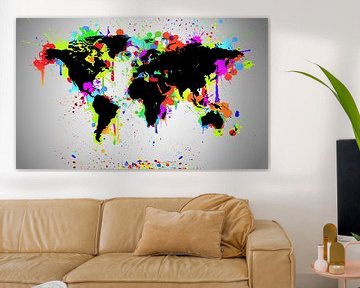 World Map Black Splash van World Maps