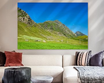 Mountains on the Lofoten Islands in Norway by Rico Ködder