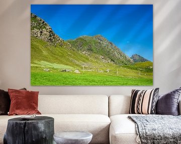 Mountains on the Lofoten Islands in Norway sur Rico Ködder