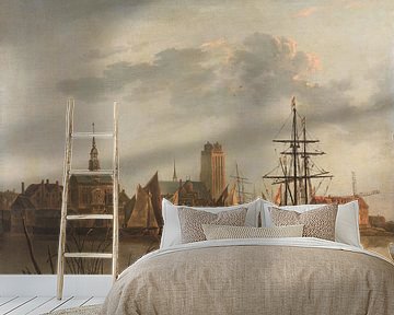 Gezicht op Dordrecht bij zonsondergang, Aelbert Cuyp