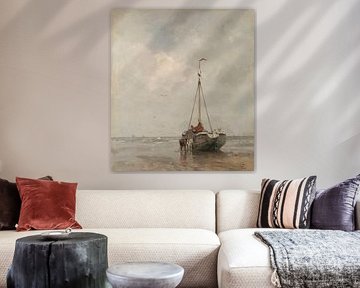 Bomb barge on Scheveningen beach, Jacob Maris