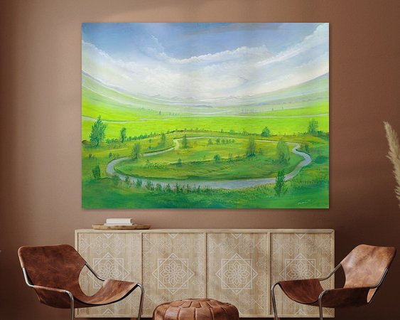 Voorbeeld van het werk in een kamer