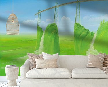 Voorbeeld van het werk in een kamer