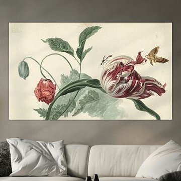 Tulp en een papaver, Willem van Leen