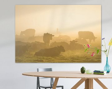 Koeien in de mist van Roelof Nijholt