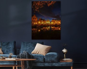 Leiden in de avond! by Dirk van Egmond