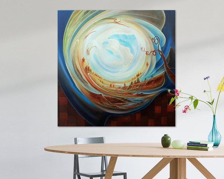 Voorbeeld van het werk in een kamer