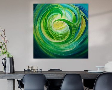Voorbeeld van het werk in een kamer