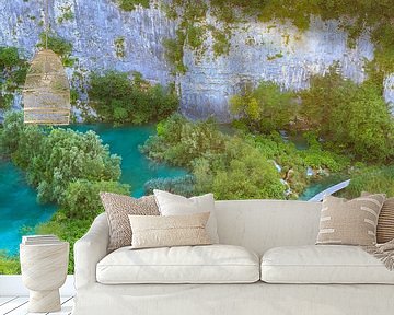 Aerial view on Plitvice lakes and waterfalls, Croatia by Sander Meertins