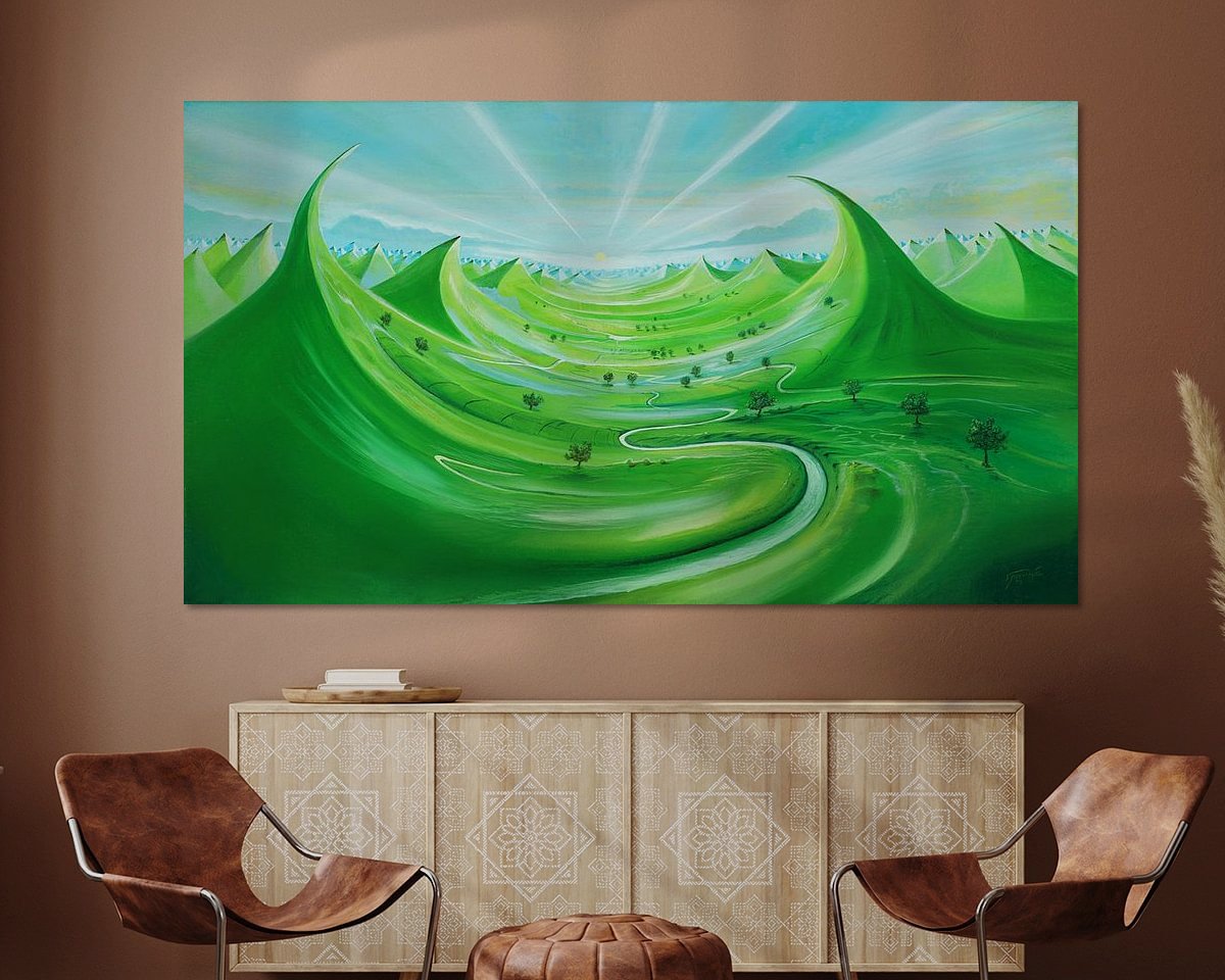 Voorbeeld van het werk in een kamer