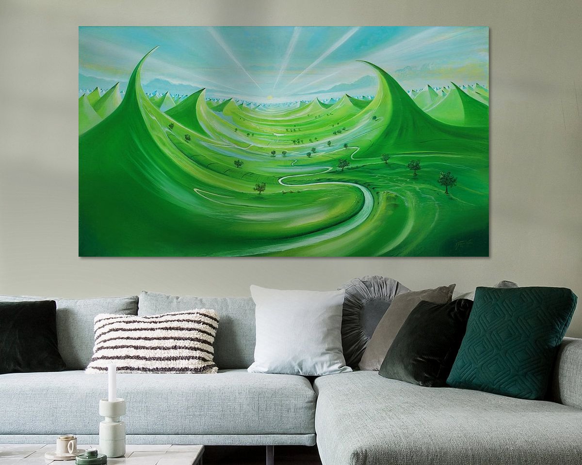 Voorbeeld van het werk in een kamer