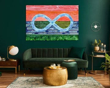 Eternity Symbol over flat Landscape