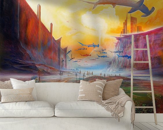 Voorbeeld van het werk in een kamer