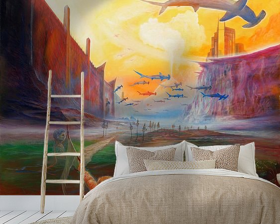 Voorbeeld van het werk in een kamer