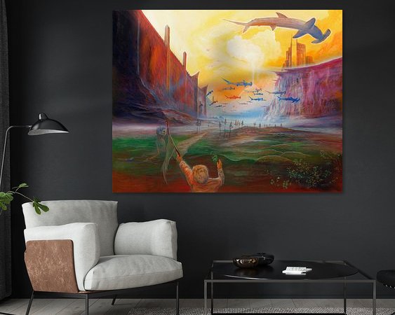 Voorbeeld van het werk in een kamer