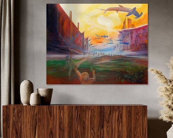 Voorbeeld van het werk in een kamer