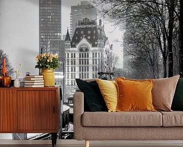 Winterfoto van de Haringvlieg en het Witte Huis in Rotterdam van Mark De Rooij