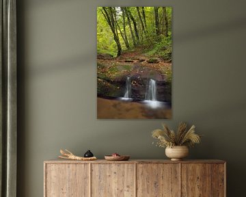 Waterfall Butzerbachtal during fall in the Eifel, Germany. by Rob Christiaans