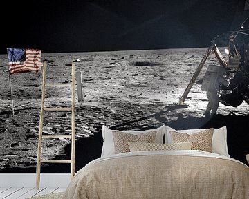 Neil Armstrong on the moon