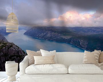 Sunset at the Preikestolen, Lysefjorden, Norway by Koos de Wit