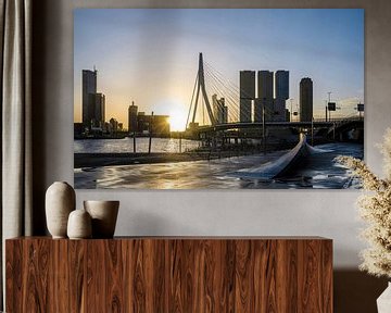 Rotterdam se réveille | Lever de soleil sur le pont Erasmus sur Ricardo Bouman Photographie