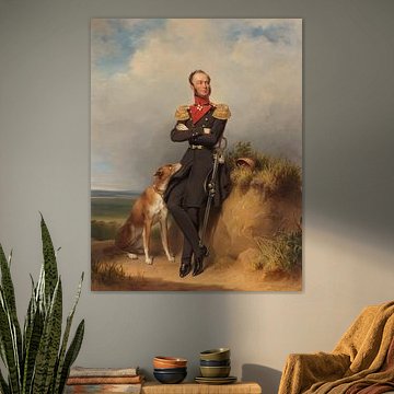 Portret van Willem II, koning der Nederlanden, Jan Adam Kruseman