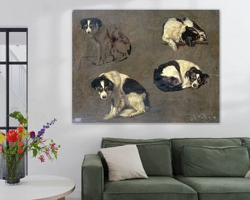 Four studies of a dog, Guillaume Anne van der Brugghen