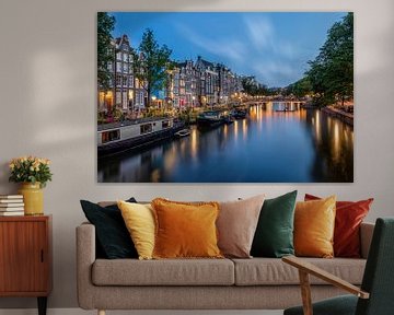 Amsterdamse grachten tijdens het blauwe uurtje van Dennisart Fotografie