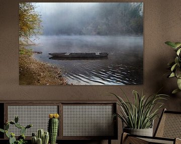 La Dordogne in de mist van Marcel Tiemens