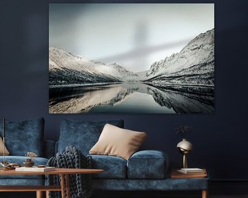 Gryllefjord Panoramablick während eines schönen Wintertages von Sjoerd van der Wal
