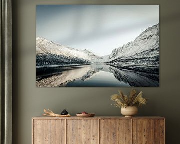 Gryllefjord Panoramablick während eines schönen Wintertages von Sjoerd van der Wal Fotografie