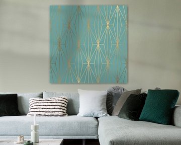 ELEGANT BLUE GOLD PATTERN I